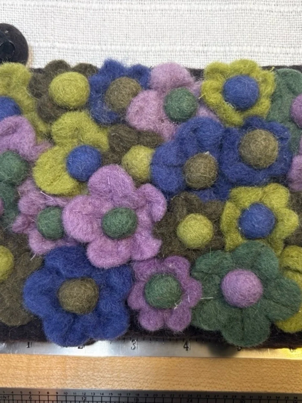 Rising Tide Pouch Multicolored Floral Felted Wool Zippered One Size EUC